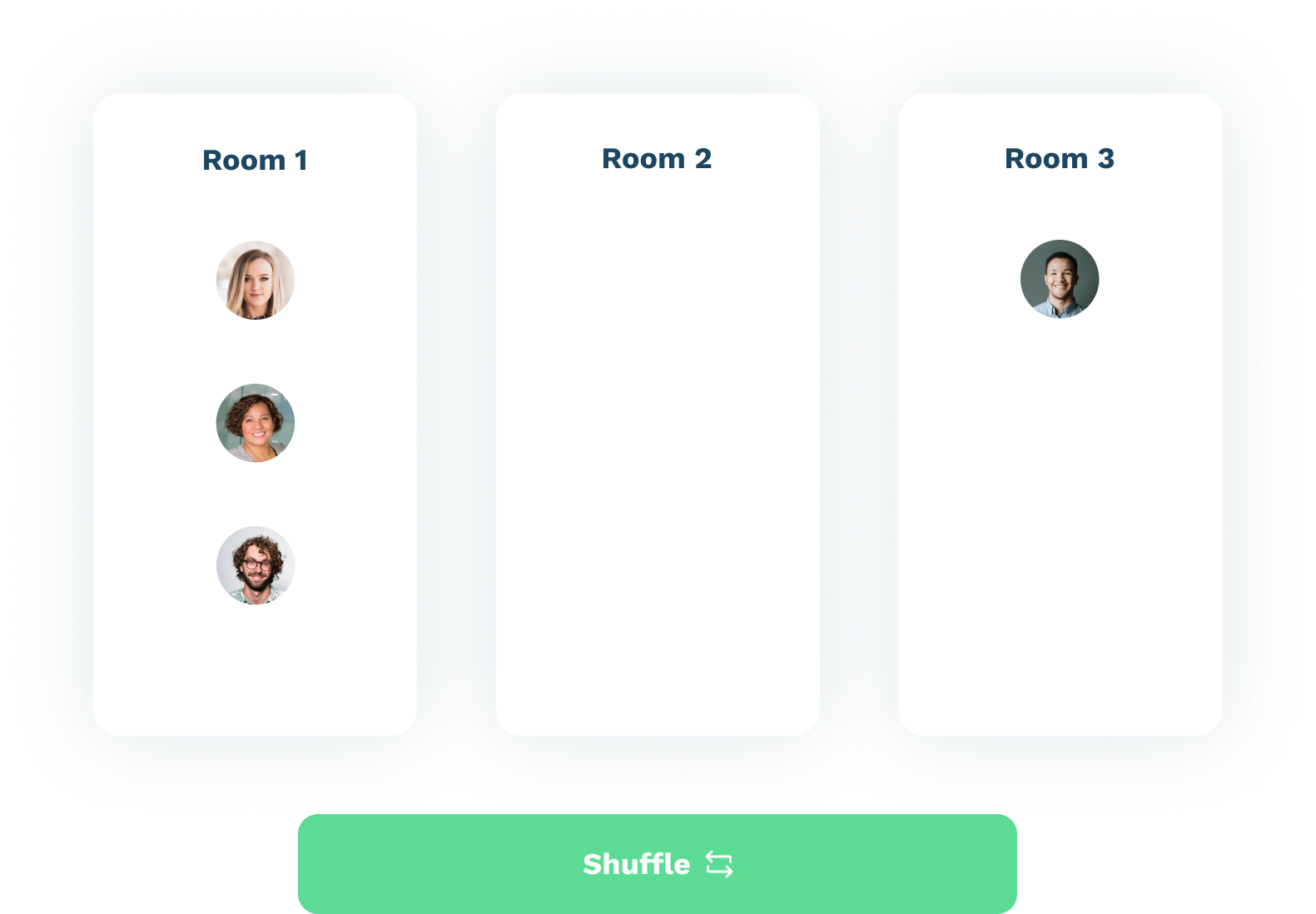 Shuffle attendees to rooms